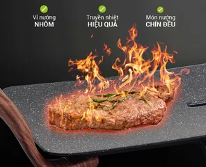 Bếp Nướng Điện Nagakawa NAG3103 1500W - Mặt Nướng Hợp Kim Nhôm Chống Dính Vân Đá, Tiện Lợi Và Bền Bỉ