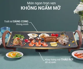 Bếp Nướng Điện Nagakawa NAG3103 1500W - Mặt Nướng Hợp Kim Nhôm Chống Dính Vân Đá, Tiện Lợi Và Bền Bỉ