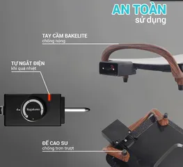Bếp Nướng Điện Nagakawa NAG3103 1500W - Mặt Nướng Hợp Kim Nhôm Chống Dính Vân Đá, Tiện Lợi Và Bền Bỉ