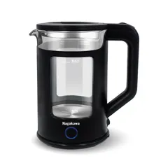 Ấm Siêu Tốc Thủy Tinh Nagakawa NAG0317 - Dung Tích 1.7L, Thiết Kế Hiện Đại, Chức Năng Giữ Ấm, Đun Nước Nhanh Chóng cho Gia Đình 3-4 Người