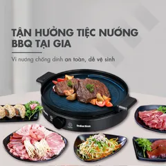 Bếp Điện Từ Đa Năng Nagakawa NAG0716 - 2000W, 9 Mức Nấu, Tích Hợp BBQ & Tặng Kèm Nồi Lẩu, Vỉ Nướng Nguyên Khối