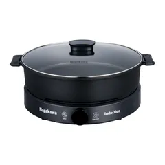 Bếp Điện Từ Đa Năng Nagakawa NAG0716 - 2000W, 9 Mức Nấu, Tích Hợp BBQ & Tặng Kèm Nồi Lẩu, Vỉ Nướng Nguyên Khối