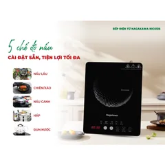 Bếp Điện Từ Đơn Nagakawa NIC6126 - Công Suất 2000W, Kèm Nồi Inox 28cm, Thiết Kế Tiết Kiệm Diện Tích, 5 Chế Độ Nấu Tiện Lợi