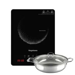 Bếp Điện Từ Đơn Nagakawa NIC6126 - Công Suất 2000W, Kèm Nồi Inox 28cm, Thiết Kế Tiết Kiệm Diện Tích, 5 Chế Độ Nấu Tiện Lợi
