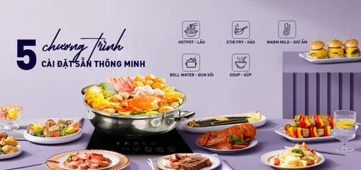 Bếp từ đơn Nagakawa NAG0718 - Bếp nấu cảm ứng 2000W, 8 mức công suất, kèm nồi lẩu, thiết kế sang trọng, dễ vệ sinh, tiện lợi cho mọi bữa ăn