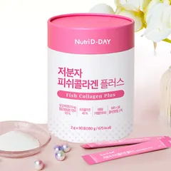 Bột Uống Collagen Nutri D-Day Small Molecule Fish Collagen Plus - Dưỡng Da, Tóc, Móng Chắc Khỏe, Hương Vị Ngon, Dễ Uống