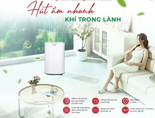 Máy Hút Ẩm Lọc Không Khí Nagakawa NAD8569 25L - Công Suất 25L/ngày, Tích Hợp Lọc HEPA H13, Phù Hợp 40-50m², Chức Năng Sấy Quần Áo