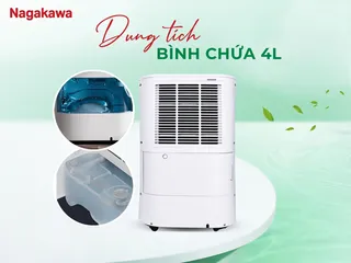 Máy Hút Ẩm Lọc Không Khí Nagakawa NAD8569 25L - Công Suất 25L/ngày, Tích Hợp Lọc HEPA H13, Phù Hợp 40-50m², Chức Năng Sấy Quần Áo