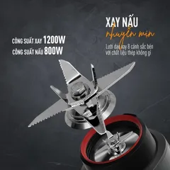 Máy làm sữa hạt đa năng Nagakawa NAG0824 - 8 Chế Độ Thông Minh, Công Suất 1200W, Chất Liệu Thủy Tinh Chịu Nhiệt, Tự Động Vệ Sinh