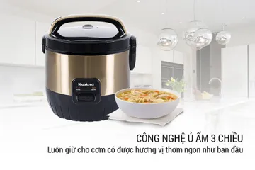 Nồi cơm điện Nagakawa NAG0119 1.8L - Công nghệ ủ ấm 3 chiều giữ vị ngon và độ mềm cơm lâu dài