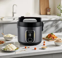 Nồi Cơm Điện Nagakawa NRC3818 1.5L - Công Suất 700W, Chống Dính Dày, Phù Hợp Gia Đình 3-5 Người, Nấu Cơm Chín Đều, Giữ Ấm 3D