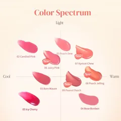Son Tint Macqueen NewYork Dewy Water Glow Lip 05 Icy Cherry - Đỏ Hồng Đào Tươi Mát, Dưỡng Ẩm Cho Đôi Môi Căng Mọng, Độc Đáo