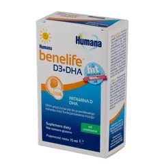 Humana Benelife D3 + DHA Chai Nhỏ Giọt Cho Bé Từ Sơ Sinh - Hỗ Trợ Phát Triển Não Bộ & Thị Lực, Vitamin D3 Tự Nhiên 15ml
