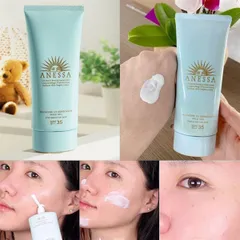 Gel Chống Nắng Anessa Xanh Moisture UV SPF35 PA+++ 90g - Kem Chống Nắng Dành Cho Da Nhạy Cảm, Bảo Vệ Tia UV Mặt Trời