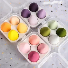 Set 4 Bông Mút Trang Điểm Hình Giọt Nước - Bông Mút Makeup Cao Cấp Cho Lớp Trang Điểm Mịn Màng Tự Nhiên