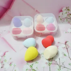 Set 4 Bông Mút Trang Điểm Hình Giọt Nước - Bông Mút Makeup Cao Cấp Cho Lớp Trang Điểm Mịn Màng Tự Nhiên