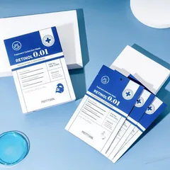 Hộp 10 miếng Mặt Nạ Retinol Prettyskin Màu Xanh Đậm Chính Hãng Hỗ trợ tái tạo làm trắng da