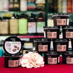 Tẩy Tế Bào Chết Toàn Thân Organic Shop 250ml - Sữa Tắm Đựng Đường Nâu, Dầu Dừa, Dưỡng Ẩm Da Rạng Rỡ