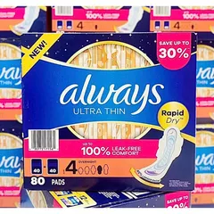 Băng vệ sinh Always Ultra Thin Advanced Overnight 80 miếng