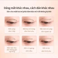 Dán Mí Lưới Cuộn Trái 200 Cặp Yuexiu - Trang Điểm Mắt Tự Nhiên Kèm Keo và Nhíp, Hàn Quốc
