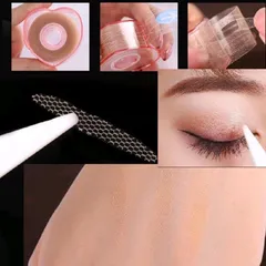 Dán Mí Lưới Cuộn Trái 200 Cặp Yuexiu - Trang Điểm Mắt Tự Nhiên Kèm Keo và Nhíp, Hàn Quốc