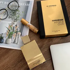 Nước hoa unisex Al Haramain Amber Oud Gold - Hương thơm sang trọng Vanilla và Gỗ cho cả nam nữ, lưu hương lâu, thiết kế hộp gỗ tinh tế.