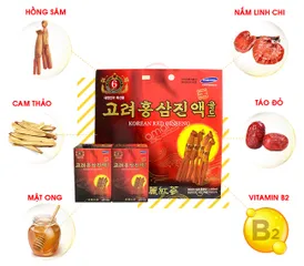 Nước Hồng Sâm Hàn Quốc 6 Tuổi Bio Red Ginseng - Hỗ Trợ Bổ Sung Năng Lượng & Tăng Cường Sức Khỏe (30 Gói x 80ml)