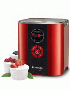 Máy làm sữa chua và pho mát 6 trong 1 Kuvings KGC-712CB 2.0L - Màu đỏ với màn hình LCD và chức năng đa dạng cho gia đình