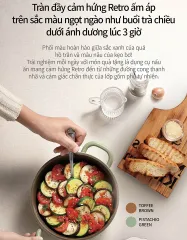 Nồi Casserole Ceramic PoongNyun BLRPT-24C 24cm 4.7L - Chống Dính, Bền Bỉ, Phù Hợp Bếp Gas, Bếp Từ, Nắp Đúc Thông Minh, Màu Xanh Pistachio