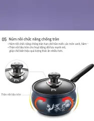 Nồi Quánh Nhôm 18cm PoongNyun - Chống Dính Công Nghệ Hard Anodizing, Chịu Nhiệt, Sử Dụng Bếp Gas, Điện, Hồng Ngoại - 2.3L