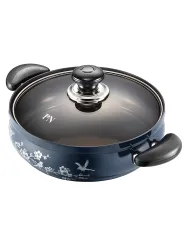Nồi Lẩu Nhôm PoongNyun 24cm - Chống Dính, Chống Trầy Xước, Công Nghệ Hard Anodizing, Nắp Kiếng Chịu Nhiệt, 2.8L