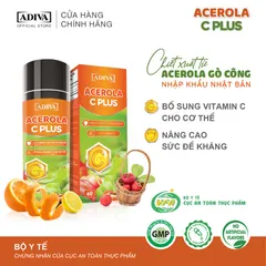 Viên Uống Bổ Sung Vitamin C Adiva Acerola C Plus 60 Viên - Tăng Cường Sức Đề Kháng, Chống Oxy Hóa, Tốt Cho Da từ Quả Acerola Nhật Bản