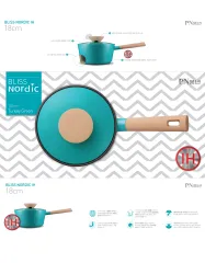 Nồi quánh Ceramic PoongNyun BNPT-18B(IH) 18cm 2.2L - Chống dính, bếp từ, bếp gas - Thiết kế Châu Âu sang trọng, hiện đại