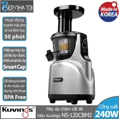 Máy Ép Chậm Kuvings NS-120CBM2 - Dung Tích 400ml, Giữ Nhiều Vitamin và Enzym, Thương Hiệu Hàn Quốc, Hoạt Động Liên Tục 30 Phút