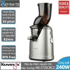 Máy Ép Chậm Kuvings NS-1725CBC2 - Ép Rau Củ Quả Nguyên Chất, Dung Tích 400ml, Màu Bạc, Giữ Vitamin, Thiết Kế Hiện Đại