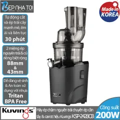 Máy Ép Chậm Kuvings KSP-2428CB 400ml - Màu Đen, Ép Nguyên Trái, Giữ Dinh Dưỡng, Sản Xuất Tại Hàn Quốc