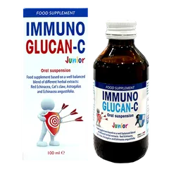 Hỗ trợ tăng đề kháng Immuno Glucan-C Junior 100ml - Vitamin C Giúp Trẻ Khỏe Mạnh, Tăng Cường Miễn Dịch, Duy Trì Hệ Hô Hấp