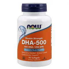 Viên uống bổ não DHA 500 Now Foods - Hỗ trợ tăng cường trí nhớ và sức khỏe não bộ cho người lớn, lọ 90 viên