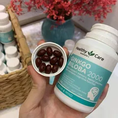 Viên uống bổ não Ginkgo Biloba 2000mg Healthy Care - Tăng cường trí nhớ, hỗ trợ chức năng não - Hộp 100 viên nhập khẩu Úc