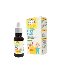 Vitamin D3 K2 MK7 Avisure - Giọt bổ sung tăng chiều cao cho bé từ 0 tháng tuổi, hỗ trợ hệ xương và răng chắc khỏe
