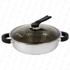 Chảo Inox Đa Năng Altenbach AB-M28W 28cm - 5 Lớp Cao Cấp, Nắp Kính, Sử Dụng Tất Cả Bếp Gas, Hồng Ngoại, Từ - Made In Korea