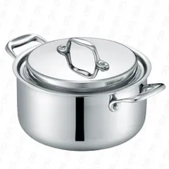 Nồi Casserole Inox 3 Lớp PoongNyun 20cm - Sang Trọng, Chống Gỉ, Thiết Kế Nắp Chống Trào, Dùng Trên Bếp Gas, Điện, Từ