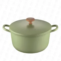 Nồi Casserole Ceramic PoongNyun BLRPT-24C 24cm 4.7L - Chống Dính, Bền Bỉ, Phù Hợp Bếp Gas, Bếp Từ, Nắp Đúc Thông Minh, Màu Xanh Pistachio