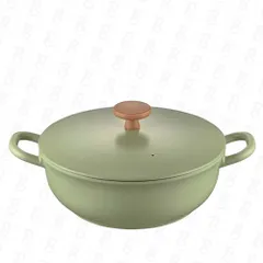Nồi Lẩu Ceramic PoongNyun BLRPT-24CL 24cm - Lẩu Nhôm Chống Dính Pistachio Green, Dung Tích 3.2L, Phù Hợp Tất Cả Bếp Gas, Điện, Từ