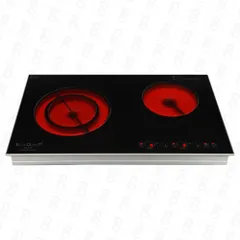 Bếp Điện Hồng Ngoại Tiger Queen SQ-350T - Mặt Kính Schott Ceran, LED Cảm Ứng, 2 Bếp Nấu, 3500W, Chức Năng Hẹn Giờ, An Toàn Cho Gia Đình