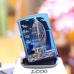 Bật Lửa Zippo 20446 Khắc Thuận Buồm Xuôi Gió Sapphire - Bảo Hành Trọn Đời, Chống Gió, Quà Tặng Thú Vị cho Người Yêu Zippo