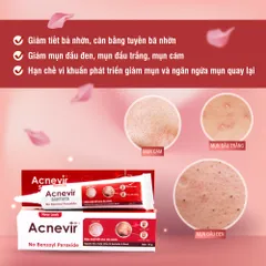 Kem trị mụn Acnevir đỏ - Giảm mụn đầu đen, đầu trắng - Chiết xuất tự nhiên, an toàn cho da nhờn - Tuýp 50gr
