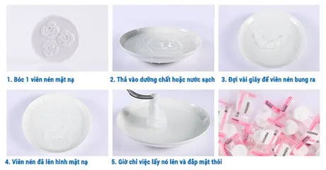 Mặt Nạ Nén Tiện Dụng Miniso Nhật Bản - Dưỡng Ẩm Và Làm Sáng Da Thiết Kế Viên Kẹo Nhỏ, Túi 100 Viên