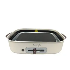 Nồi Lẩu Điện Đa Năng Kuvings KMG-200B 2 Trong 1 - Gốm Ceramic Chống Dính, 9 Chức Năng Nấu, Dung Tích 4.0L, Nắp Chống Trào Màu Trắng