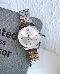 Đồng hồ nam Citizen Sun Moon Titanium mặt tròn trắng bạc sang trọng - Chống nước 50m, lịch tuần trăng, thiết kế hiện đại.